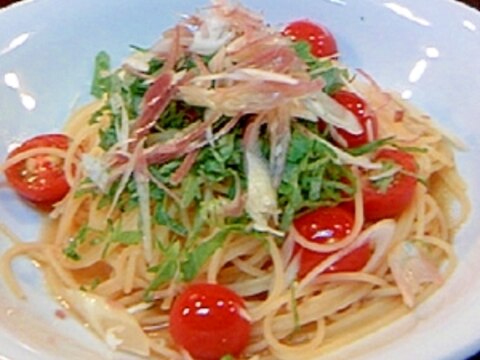 香味野菜とお魚のヒンヤリ冷製パスタ